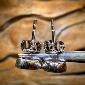 Sterling Silver - Australian Boulder Opal Doublet Stud Earrings