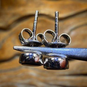 Sterling Silver - Royal Blue Australian Boulder Opal Doublet Stud Earrings