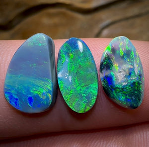 6cts - 3x Lightning Ridge Solid Black Opal Parcel. Half Price - Opal Whisperers