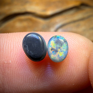 Alex Auction 1.15cts - Lightning Ridge Schwarzer Opal Paar