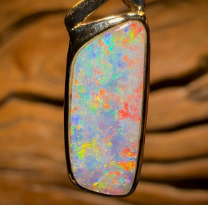 14k Gold - “Your Simply the best” Solid South Australian Crystal Opal Pendant