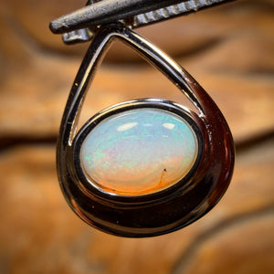 Sterling Silver - Solid South Australian Crystal Opal Pendant