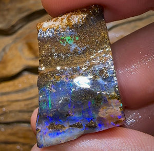 58cts - Australian Boulder Opal Rough Preform. Natural Split - Opal Whisperers