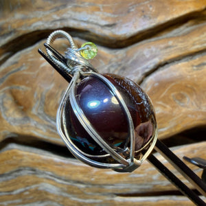 Sterling Silver - Yowah Nut Opal Bead Pendant
