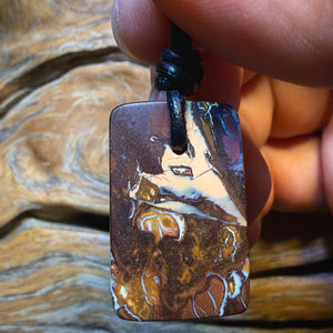 TGIF 28 x 18mm - Drilled Tribal Queensland Boulder Opal Necklace