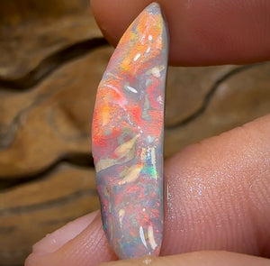 7.3cts - Top Lightning Ridge Dark Opal Rub with Red Fire - Opal Whisperers