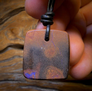 24 x 22mm - Drilled Tribal Queensland Boulder Opal Necklace