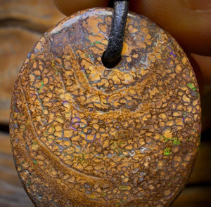 32 x 26mm - Drilled Tribal Queensland Boulder Opal Necklace