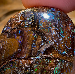 95.5cts - Double Sided Queensland Boulder Opal. koroit Tribal - Opal Whisperers