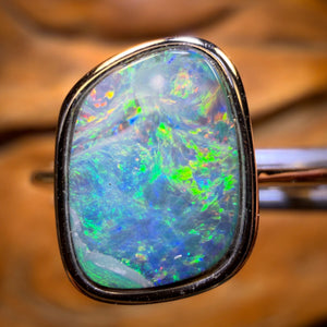Sterling Silver - Queensland Boulder Opal Doublet Ring