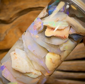 62.7cts - Rare Mintabie Rough Opal Vial. South Australian Opal