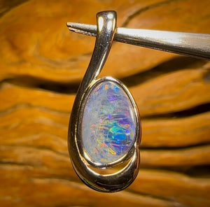 Sterling Silver - Queensland Boulder Opal Doublet Pendant