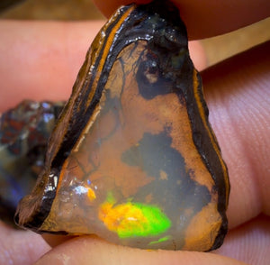 42,4 ct – 2 seltene, rohe Yowah-Nuss-Kristallopale im Zentrum