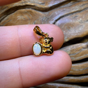 Sterling Silver Gold Plated - Solid South Australian Crystal Opal Pendant