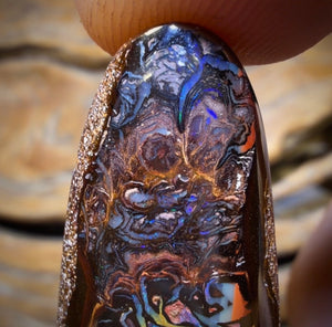 59.7cts - Tribal Australian Boulder Opal from Koroit. Double Sided