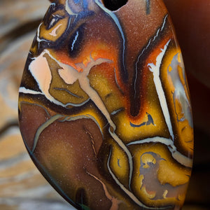 31 x 19mm - Drilled Tribal Queensland Boulder Opal Necklace