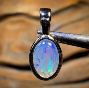 Sterling Silver - Solid South Australian Crystal Opal Pendant