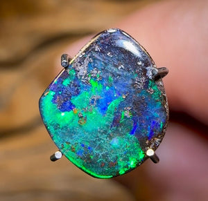 2.2cts - Queensland Boulder Opal from Winton. Metallic Colour - Opal Whisperers