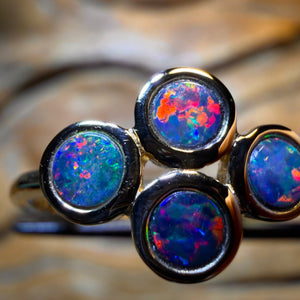14k Gold - NEW Isaac Design Queensland Boulder Opal Doublet Ring