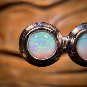 Sterling Silver - South Australian Solid Crystal Opal Stud Earrings