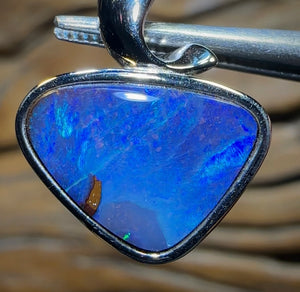 Sterling Silver - SOLID Australian Boulder Opal Pendant - Opal Whisperers