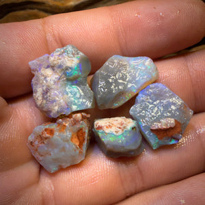 37.1cts - 5x Lightning Ridge Opal Rough Parcel