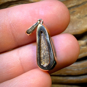 14k Gold - Solid Top Queensland Boulder Opal Pendant Magenta Magic