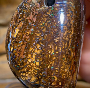 30 x 21mm - Drilled Australian Boulder Opal Necklace - Opal Whisperers