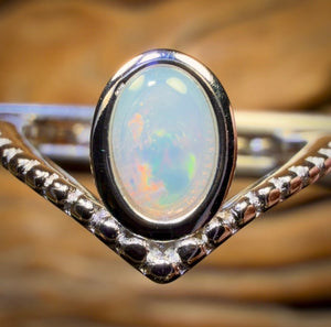 Sterling Silver - South Australian Crystal Opal Ring