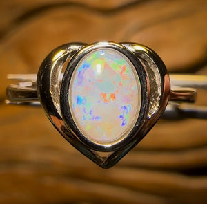 Sterling Silver - South Australian Crystal Opal Ring