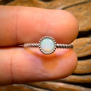 Sterling Silver - Solid South Australian Crystal Opal Ring