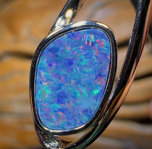 Sterling Silver - Queensland Boulder Opal Doublet Pendant Quality Bargain