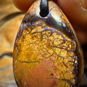 29 x 19mm - Drilled Tribal Queensland Boulder Opal Necklace