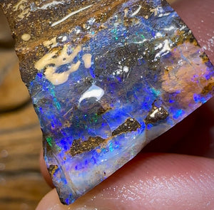 58cts - Australian Boulder Opal Rough Preform. Natural Split - Opal Whisperers