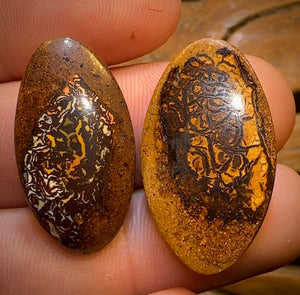 39.8cts - Super Rare Yowah Nut Crystal Centre Opal Pair