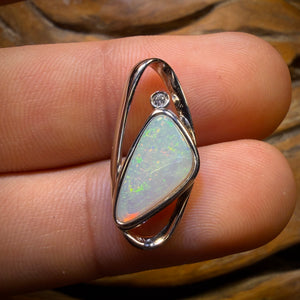Sterling Silver - Solid South Australian Crystal Opal Pendant