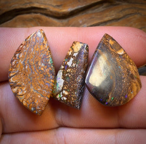 60.9cts - 3x Australian Tribal Boulder Opal’s. Wholesale Dealers Parcel