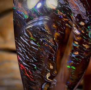 77.5cts - Wow Electric Tribal Australian Boulder Opal from Koroit Eye Kernal Reverse