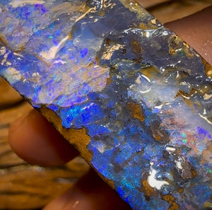 247.5cts - Australian Boulder Opal Rough Preform. Natural Split - Opal Whisperers