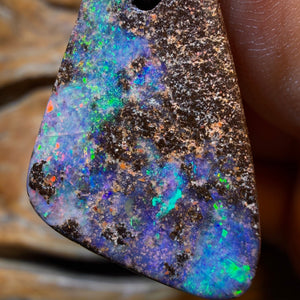 28 x 17mm - Drilled Queensland Boulder Seam Opal Necklace