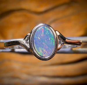 Sterling Silver - Queensland Boulder Opal Doublet Ring