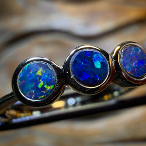 14k Gold - NEW Isaac Design Queensland Boulder Opal Doublet Ring