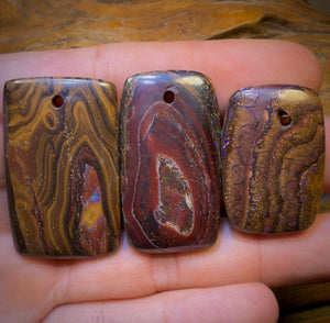 155.7cts - 3x Drilled Queensland Boulder Opals. Wholesale Parcel