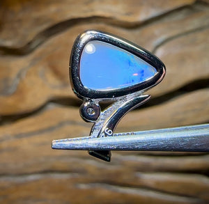 Sterling Silver - Solid South Australian Crystal Opal Pendant, “Swept Bail” - Opal Whisperers