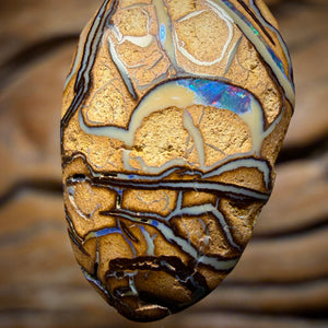 Wildcard! Solid Beige Tribal Queensland Boulder Opal Pendant