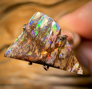 Auction Fall-Through = Your Gain! 🔥 Now More Than 50% Off RRP 🚨 3.2cts - Rare Queensland Boulder Opal Fossil Wood Rub from Yowah with Red