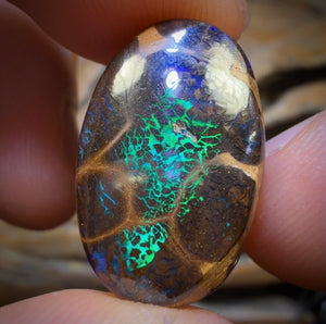 36.9cts - Top Electric Bubbleband Opal Pair. Australian Opal