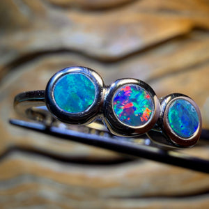 TGIF Sterling Silver - Queensland Boulder Opal Doublet Ring