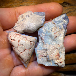 🔒149,5 carats - Lot de 3 opalines brutes de Lightning Ridge