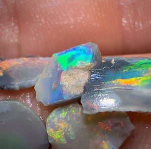 13.4cts - 8x Lightning Ridge Dark Opal Rough Parcel - Opal Whisperers